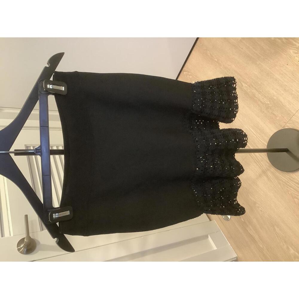 Opening Ceremony Black Navy Knit Skirt Crochet Hem M